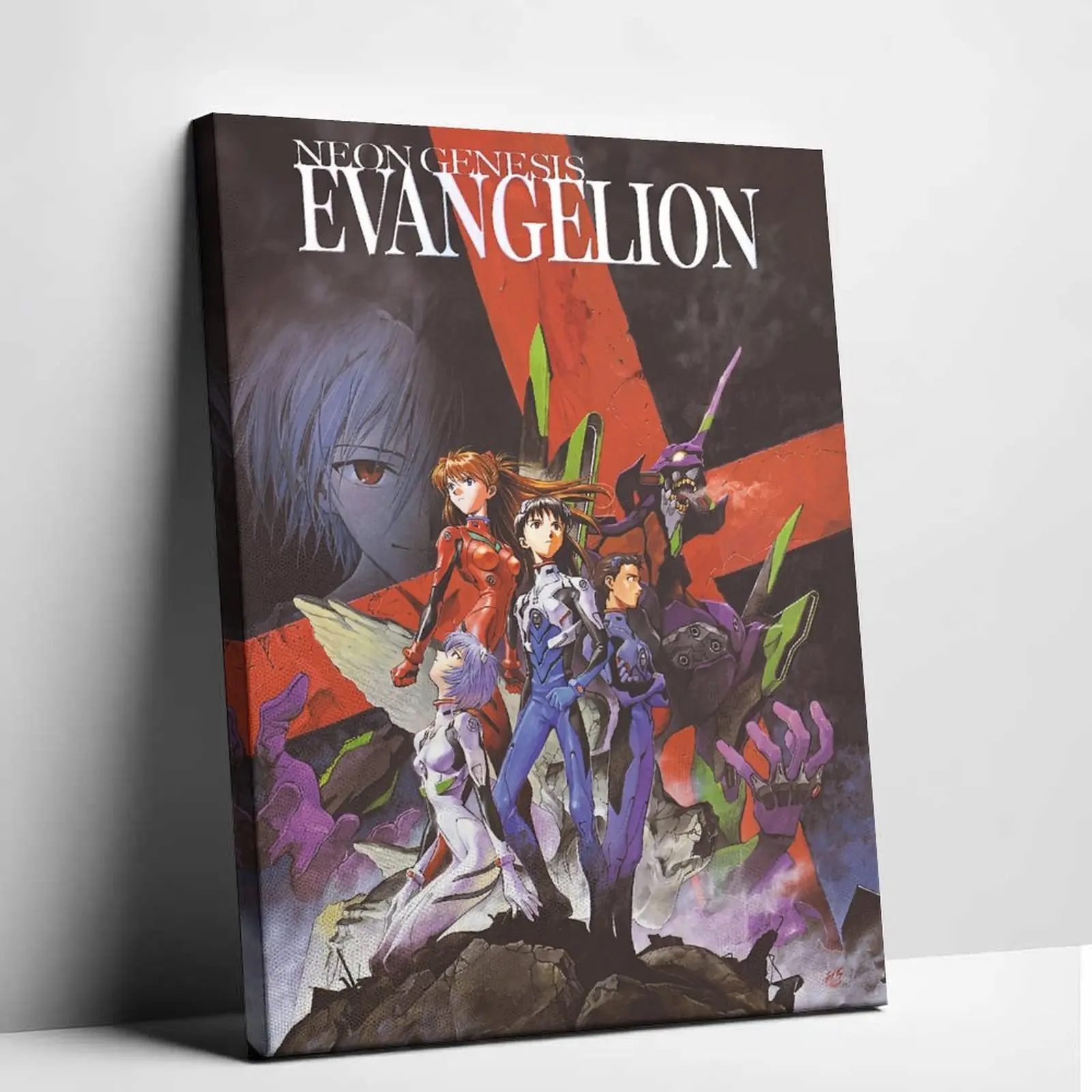 Neon Genesis Evangelion Anime Canvas   Classic Mecha Manga Poster Vintage Sci-Fi  Print Aesthetic  Decor Picture for Living  Bedroom Dorm Apartment  Decoration Cool Artwork Anime