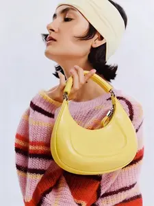 2026 Eva Bag Candy Color Shiny Bread Bag, New Unique Handbag Shoulder Crossbody Bag, Simple Underarm Bag, Fashionable Crescent Bag