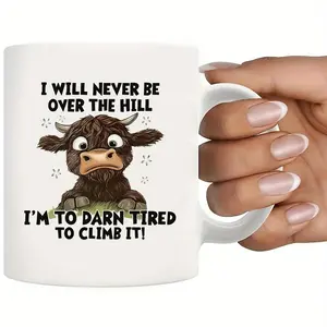 Funny Coffee Mug for Women, 11oz Cartoon Cow Design, Perfect Gift for Birthdays & Mother's Day, Unique Humorous Cup for Friends