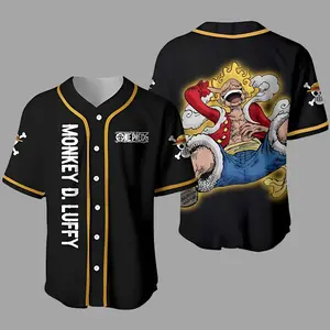 Monkey D.Luffy Anime Character Back Yellow Baseball Jersey Shirt, Anime Baseball Shirt, Baseball Jersey Shirt, Movie Shirt, Manga Baseball Jersey Shirt