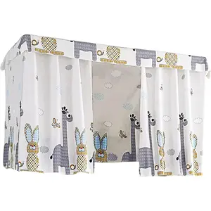 Students Dormitory Bunk Bed Curtains Bed Canopy Privacy Curtains 2 Panels + 1 Top (6683 Color 5, 45.3 X 78.7 In)