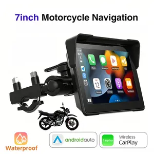 Anti-Theft Magnetic Quick Release 7 Inch Motorcycle Screen, Wireless CarPlay & Android Auto, IP67 Waterproof Touch Display, Tool-Free Installation, Fits All 12V Motorcycles