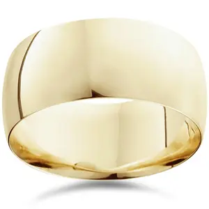 10mm Comfort Fit 14K Yellow Gold Wedding Band Mens Ring