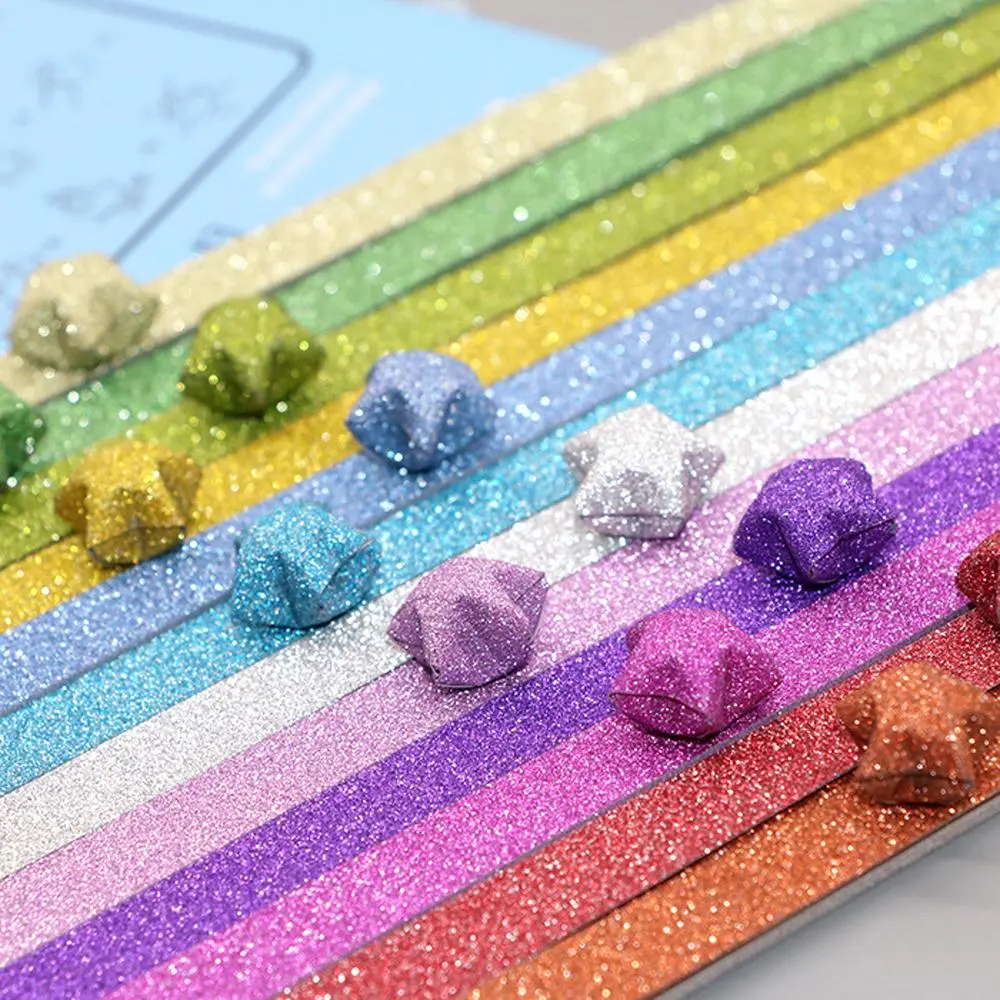 Colorful Glitter Graph Paper, 360pcs/set 18 Color Creative Gift Art Craft Paper, DIY Decorative Paper for Scrapbooking & Journal Making, Scrapbook Materials, Scrapbooking Ephemera, Crafts Kit, Crafting Kit