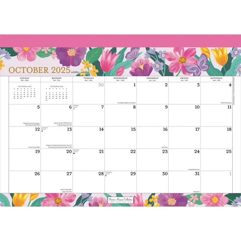 Bonnie Marcus OFFICIAL | 2026 14 x 10 Inch 18 Months Monthly Desk Pad Calendar | July 2025 - December 2026 | Plato | Fashion Designer Stationery 1