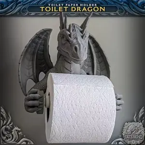 3D Printed Dragon Storage Rack, Bathroom Organizer, Kitchen Paper Holder, Decorative Scroll Stand, Practical and Stylish