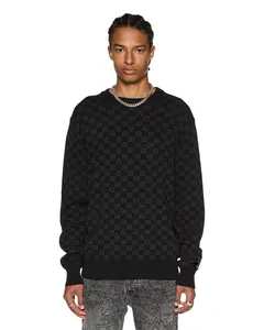 KSUBI BOX KNIT CREW SWEATER WASHED BLACK