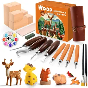 Wood Carving Kit for Beginners - Whittling Kit with Wood Blocks and Set - Carving for Beginners - Hobbies for and Men - Arts and Crafts for Adults & Kids - Gift for Girls and Boys