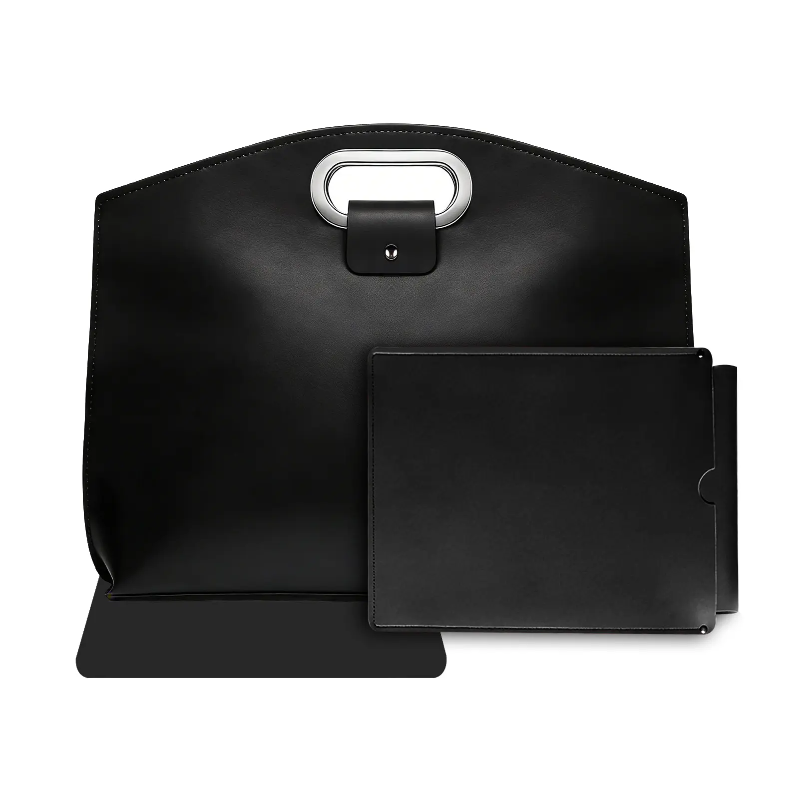 Minimalist Chic 3-Piece Laptop Bag Set, Elegant PU Leather Business Bag for 14-Inch Laptops with Tablet Storage Pouch and Large Mouse Pad, Stylish Work Bag, Hand Grip