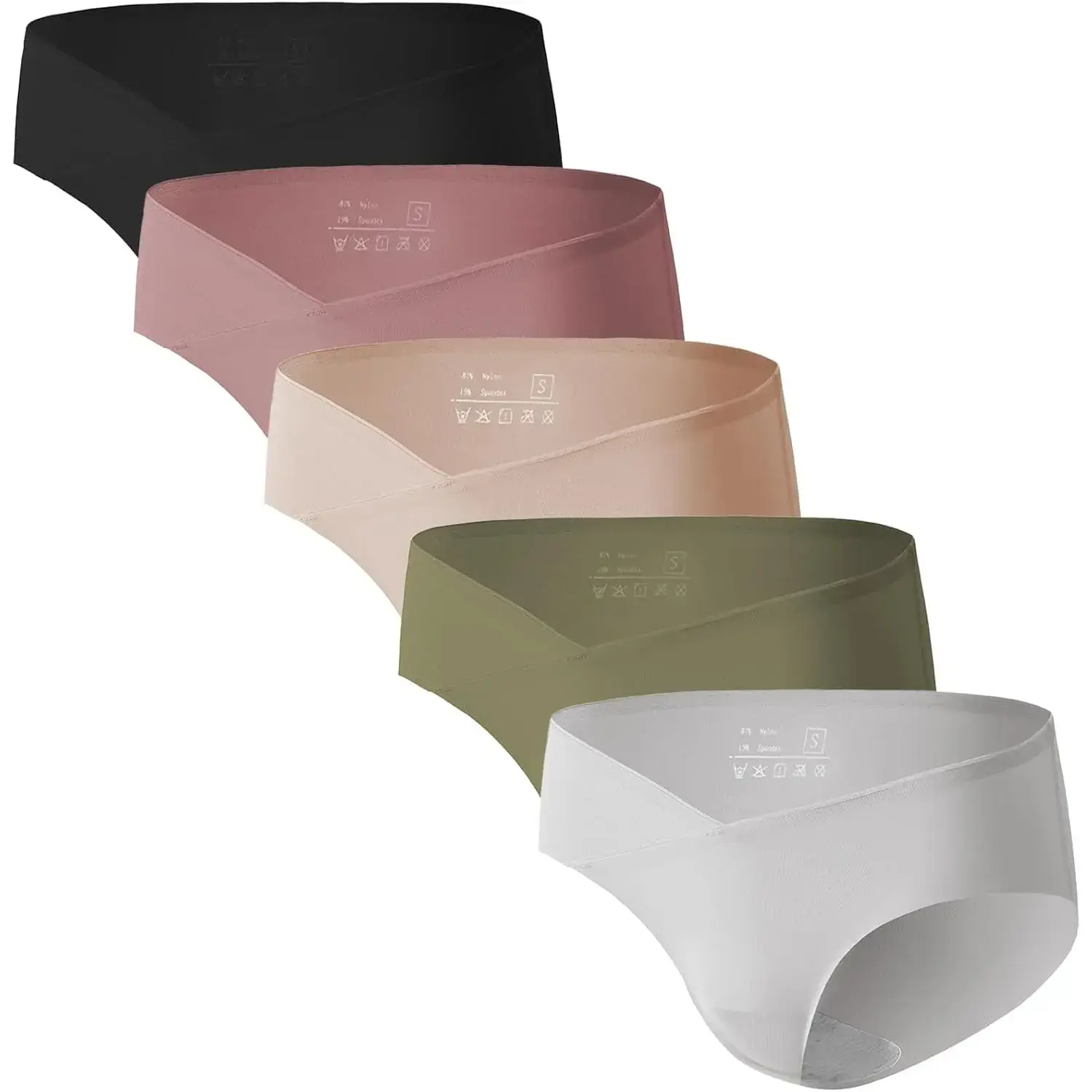 Maternity Underwear Seamless, Pregnancy Panties Postpartum Maternity Underwear Under Bump Pack of 6, 5, 3