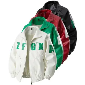 Lapel Thin Leather Jacket Spring and Autumn Fashion Casual Windproof Motorcycle Clothing Couple Street Outdoor Clothing