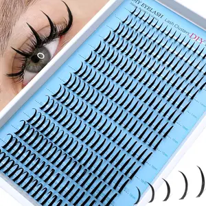 Russian Lash Extensions Spikes, 80D & 100D Volume Eyelash Clusters, DIY Volume Eyelashes, D-Curl, Reusable, Multi-Lengths (12-20mm), DIY Eyelash Kit, Synthetic