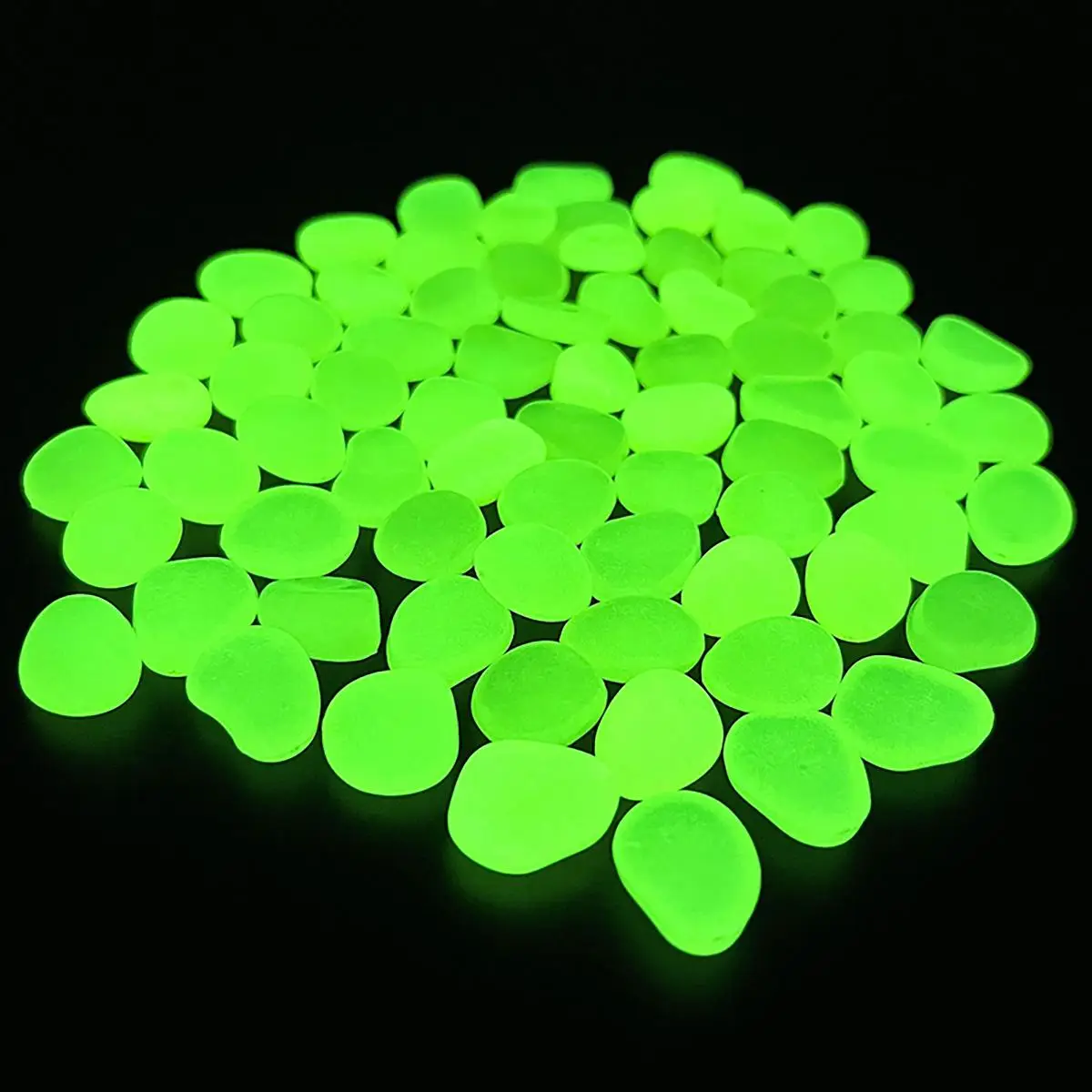 Green Glow In Dark Rock Pebbles, Luminous Stone for Vase Filler, Fairy Garden, Outdoor Decor, Backyard Walkway Stepping Decoration, Aquarium Fish Tank