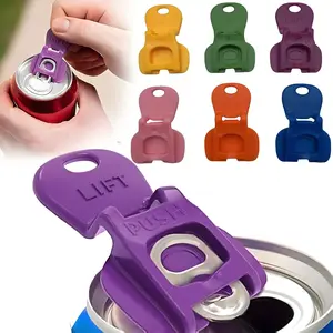 Manual Can Opener, 6/12pcs Colorful Drink Can Protector, Leakproof Soda Top Ring Opener Tool for Soda, Beer, Coke, Kitchen, Beverage Can Opener
