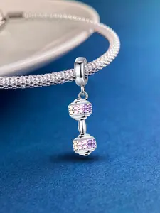 New Original Hot Selling Design Silver Plated Jewelry Popular Life and Travel Paint Palette Lipstick Rose Jewelry Pendant Ball for Bracelet Making Kit DIY Women Jewelry Gift Ladies Daily Wear Decoration Anniversary Special Perfect Chioce