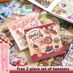 Food Theme Sticker Book, 30 Pieces Cute Food Pattern Stickers, DIY Decorative Stickers for Phone Case, Computer, Guitar, Bag, Water Cup, Scrapbook, Decorations