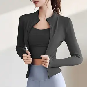 Women's Slimming Yoga Coat Breathable Stretchable Active Jacket Springfresh for Fitness Workout Running Outfits