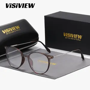 VISIVIEW unisex stylish full-frame glasses with anti-blue lightoval frameand clear lenses