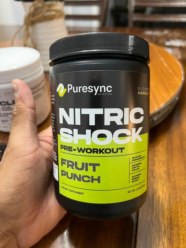 PureSync - Nitric Shock Pre-Workout Powder (Fruit Punch) - 0.66lb 30 Scoop