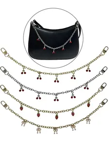 Strawberry Watermelon Bag Charm, Rhinestone Cherry Pearl Chain, Fashionable Summer Dopaamine Bag Accessory, Casual Style