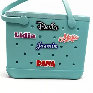 Personalized Bag Charms Add Names & Initials Cute Beach Tote Accessories Eco Friendly Gift Tote Bag Custom Charm Plain Design