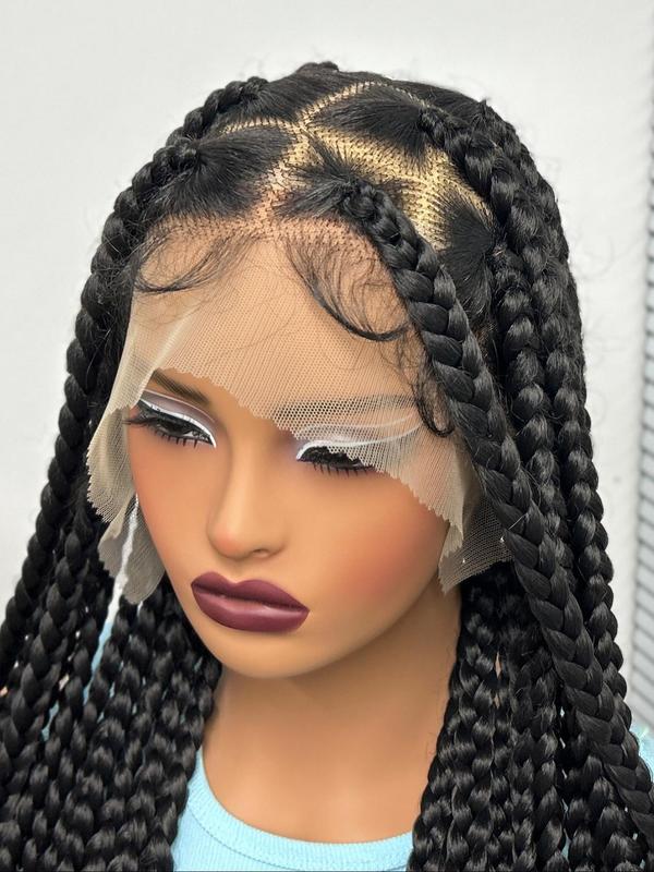 36 Inch Long Braided Lace Front Wigs for Women, Gorgeous Fluffy Wigs with Baby Hair, Synthetic Braided Full Lace Wigs for Party, Daily Use, Wigs That Look Like Real Hair