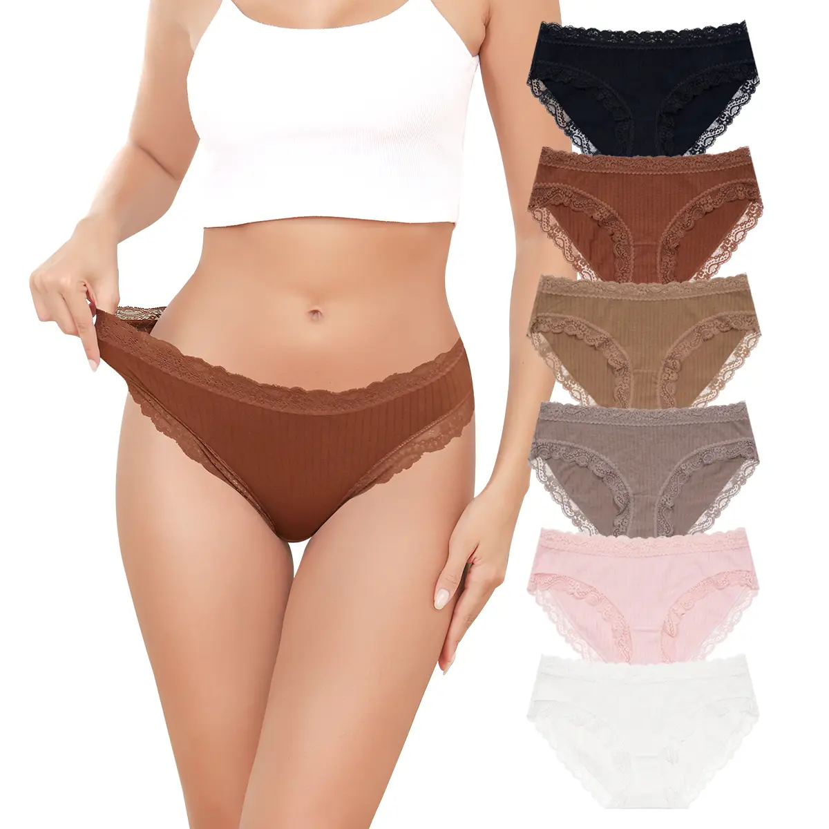 LEVAO Cotton Lace Bikini Underwear for Women – Soft Stretch, Breathable, Full Coverage, 6-Pack (S-XL) summerwins