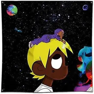 Eksent Eksent Top hip hop Lil Singer Uzi Tapestry Wall Tapestry Banner Rapper Tapestry The World 2 Art Music Album Cover Poster Tapestry Flagfunny tapestry poster  home decor banner wall art bedroom accessories hanging gift