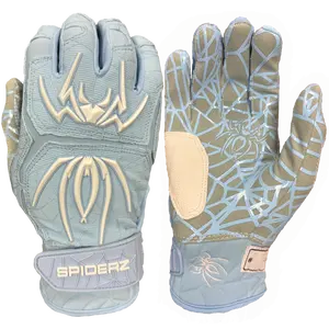 Spiderz HYBRID Batting Gloves - Columbia Blue/White