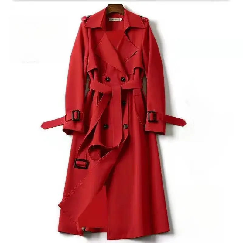 Women's Solid Double Button Belted Trench Coats, Elegant Lapel Neck Long Sleeve Coat for Fall, Winter Wear Casual Wear, Women's Casual Jackets Outerwear for Daily Wear, Winter Clothes Women, Coats for Women Women's Solid Double Button Belted Trench Coats, Elegant Lapel Neck Long Sleeve Coat for Fall, Winter Wear Casual Wear, Women's Casual Jackets Outerwear for Daily Wear, Winter Clothes Women, Coats for Women