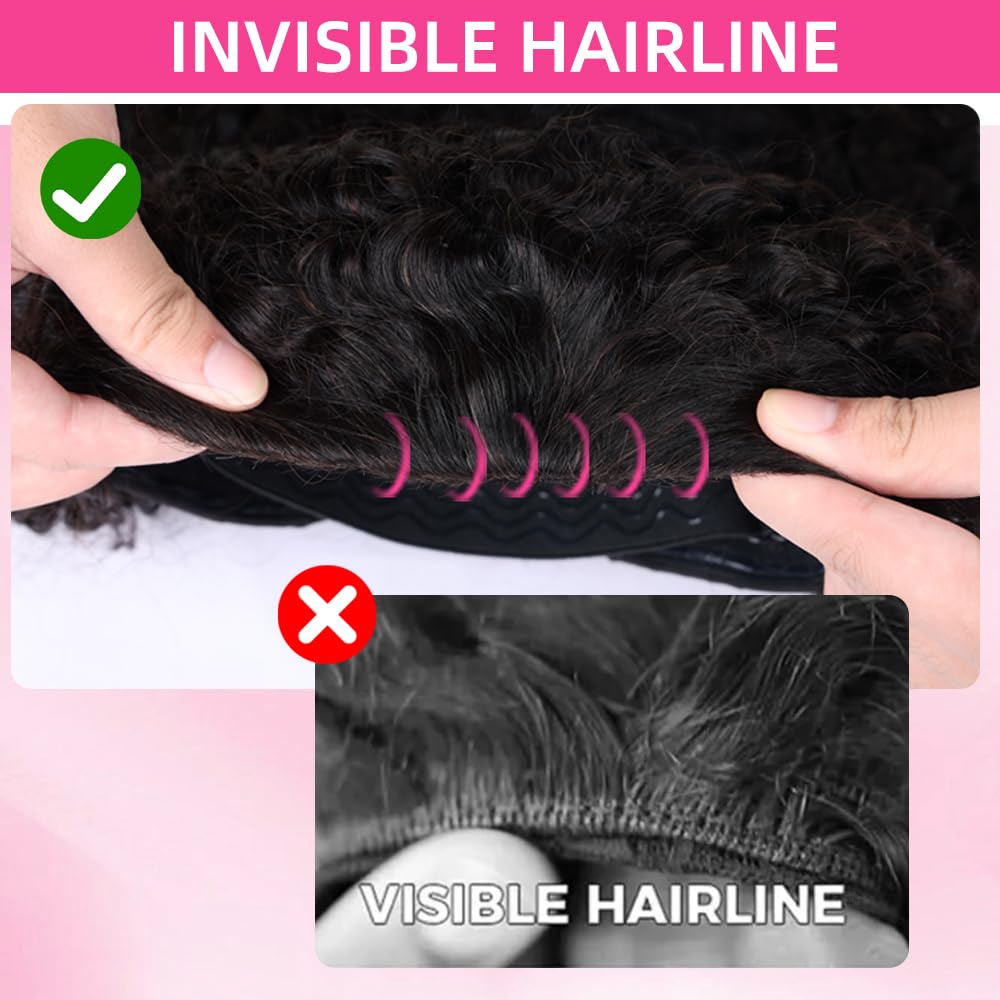 [Flash Sale] Burmese Curly Half Wig Human Hair 7x5 Glueless Wig Human Hair 13x6 Transparent Lace Front Wig Human Hair Wigs For Women 180% Density Upgeade U Part Wig Burmese Curly Hair