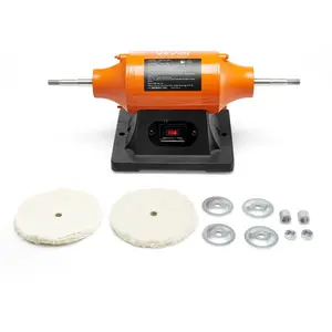VEVOR 1/2HP Bench Buffer Polisher, 6-inch Bench Polishing Buffing Machine, 3450RPM Single Speed Benchtop Polisher with 2PCS Cloth Wheels Cast Iron Base for Metal, Jewelry, Wood Polishing