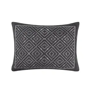 Corrales Grey Embroidered Pillow