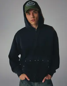 RSQ Mens Studded Zip-Up Hoodie