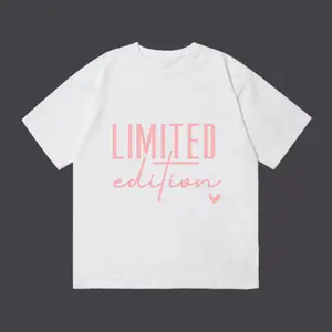 Vintage Limited Edition Cute Pink Heart Script Oversized Graphic Tee summer tops women tshirt women's