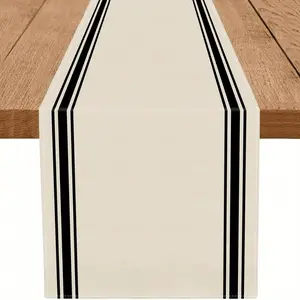1 PC, Minimalist Black Striped Table Runner, Suitable For Home Kitchens, Dining Rooms, Indoor And Outdoor Festive Decorations