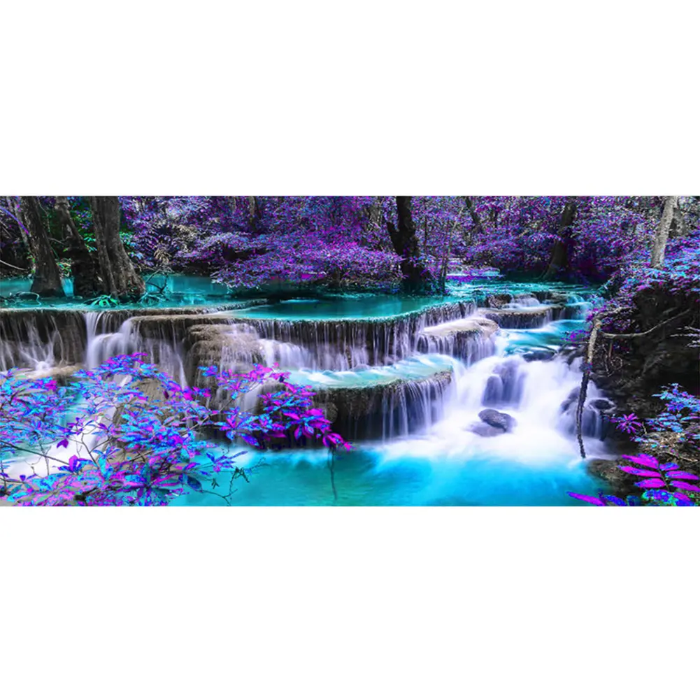 5D Full Round Drill Diamond Painting Waterfall Scenery Cross Stitch Mosaic