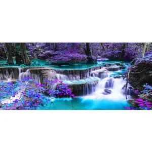 5D Full Round Drill Diamond Painting Waterfall Scenery Cross Stitch Mosaic