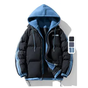 Men's ski jacket, warm and windproof, thick sports jacket with pockets and hood, designed to keep you warm, two-piece jacket .