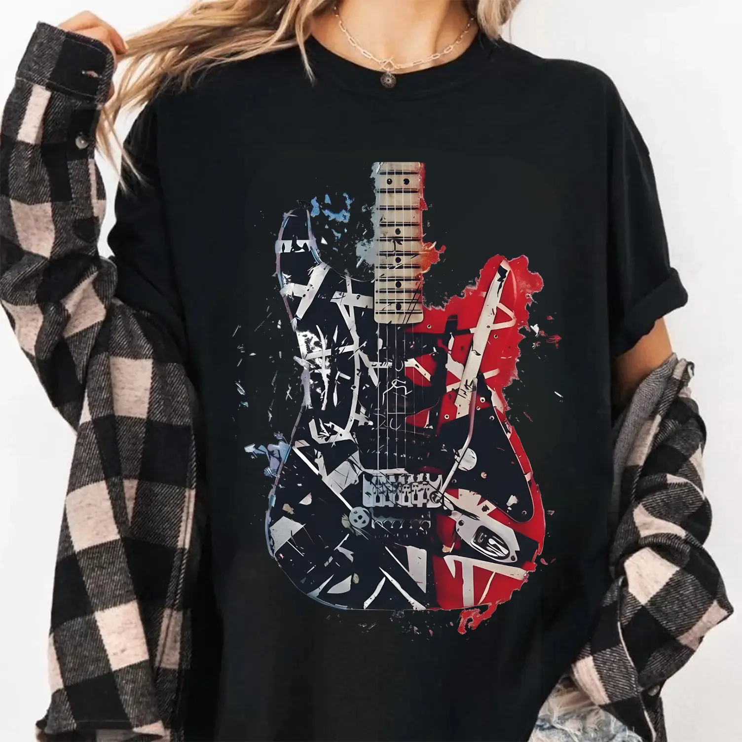 SALE UP TO 30%] Eddie Van Halen Guitar Heavy Cotton Black Unisex