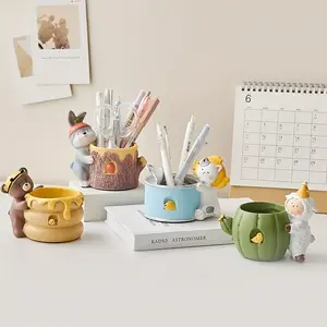 Cute Animal Pen Holders, Rural Style, Office School Supplies Organizer, Desktop Storage, 4 Designs, Perfect for Stationery