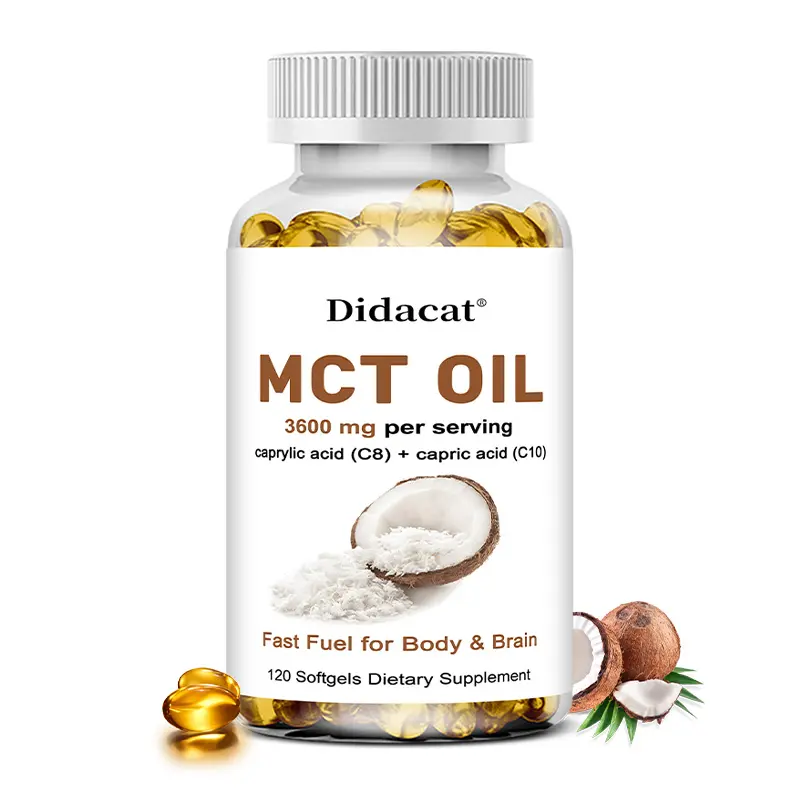 Didacat MCT Oil Health Supplement , ​​Supports Brain Health and Body Balance, 120 Capsules
