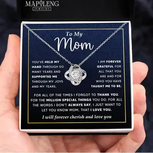 To My Mom Necklace For Son, Love Knot Necklace For Mom, Son Mother Necklace, Mom Gifts From Son, Christmas Gift, Sentimental Mother's Day Gifts For Mom From Son, Birthday Gift Ideas for Mom