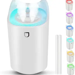 3L Mist Humidifier, 7 Colors Rainbow Light, Electric Home Air Humidifier, Night Light, for Baby Plant Office, 3 Mist Modes 2 Nozzles, Auto Shut Off, Office-20-Hour Run Time, Quiet Operation,Christmas gifts, Thanksgiving gift