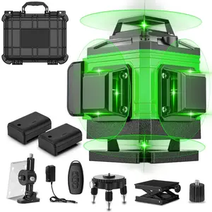 16 Lines Laser Level, 1 Set 4*360° Brightness Adjustable Laser Level with Remote Control & Charger, Professional Laser Level for Indoor & Outdoor