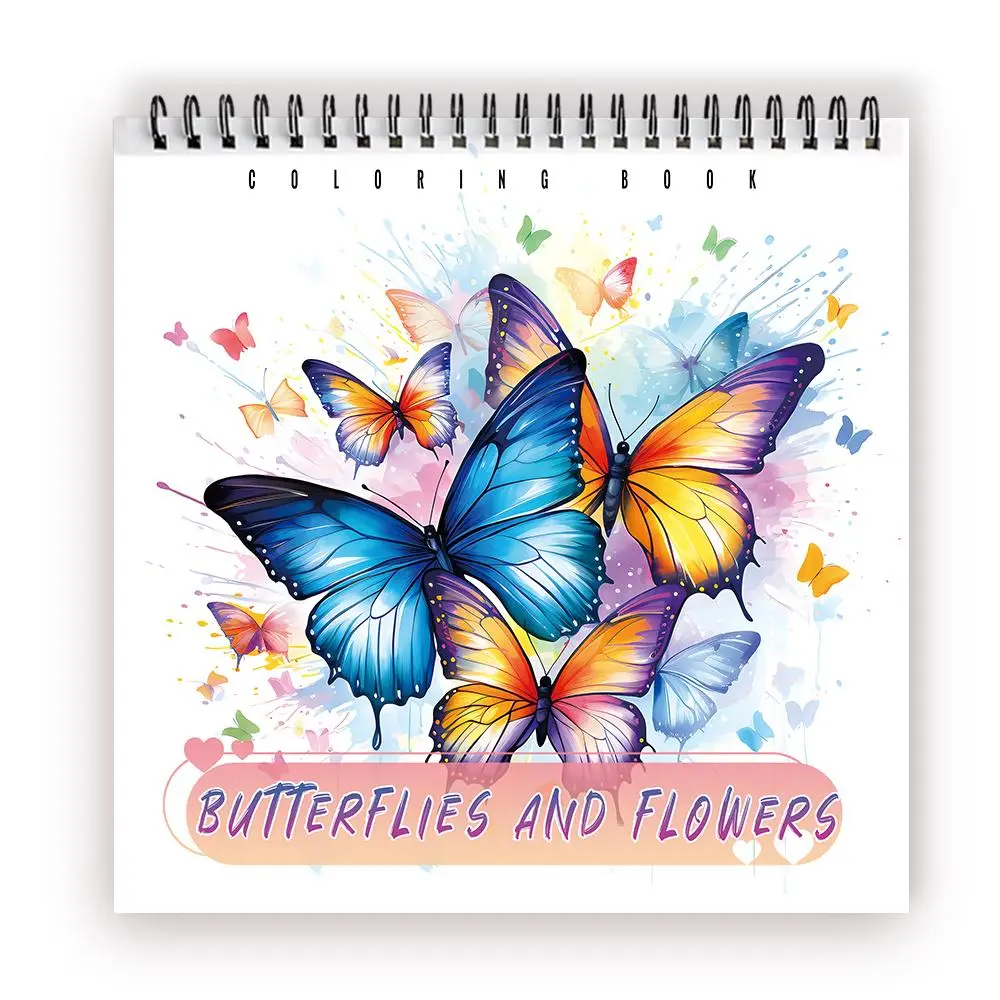 Butterfly & Flowers Pattern Coloring Book, Stress Relief Mindfulness Coloring Book, Art Paper for Adults & Teens, Birthday Gift, Holiday Gift (accesso