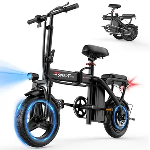Pikabike Z6 Foldable Electric Bike - Peak 1200W, 25MPH, 14" Pneumatic Tires, 22-40 Mi Range, Rear Disc Brake, 2 Seats