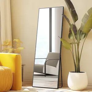 CONCETTA 59"x16" Rectangle Full Length Mirror, Full Body Standing Mirror Floor Mirrors, Black