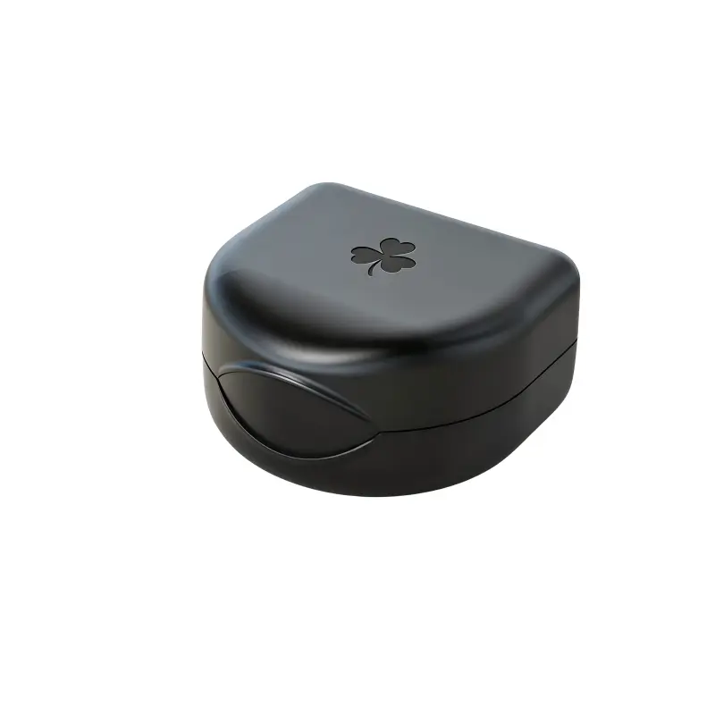 BVN Slim Portable Retainer Case - Brace Storage Box for Aligners, Mouth Guards, Dentures (Black)