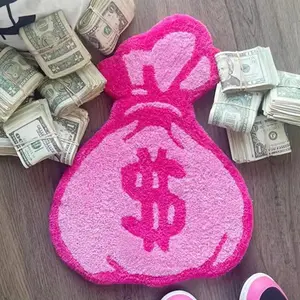 Money Bag Shaped Rug, Non-slip Soft Floor Mat, Creative Decorative Carpet for Home Living Room Bedroom, Room Decor, Home Decor, Fluffy Rug